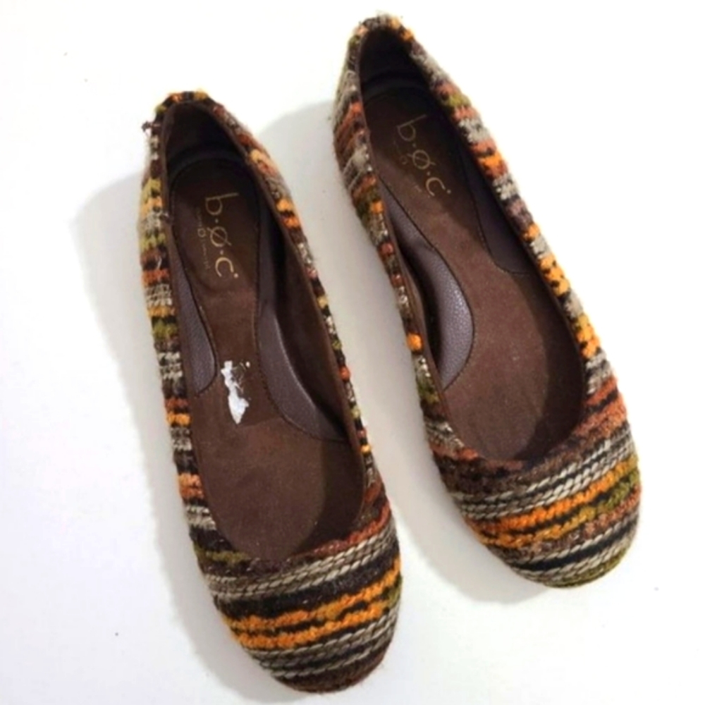 Woven Tapestry Knit Ballet Flats - Earthy Terracotta Brown Neutral 6 - Picture 2 of 6